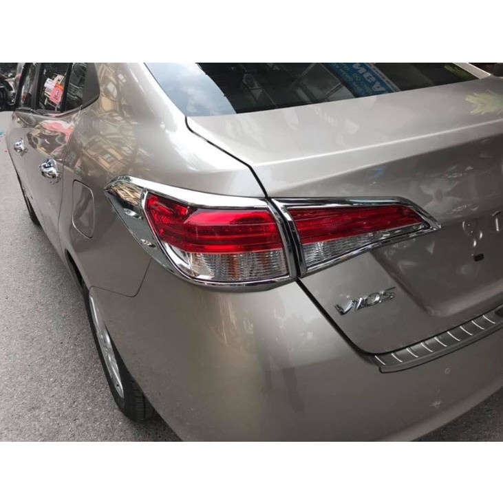 Ốp viền đèn pha, hậu xe Toyota Vios 2019 - 2020, 2021, 2022, 2023 mạ crom cao cấp sáng bóng