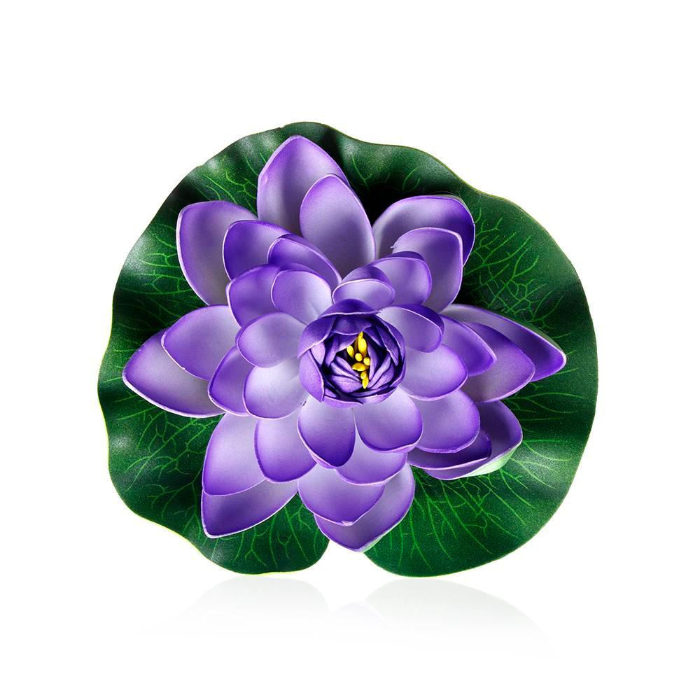 Lá Sen Giả Nổi Trên Mặt Nước Màu Xanh Lá Cây 18cm Trang Trí Nhà Cửa