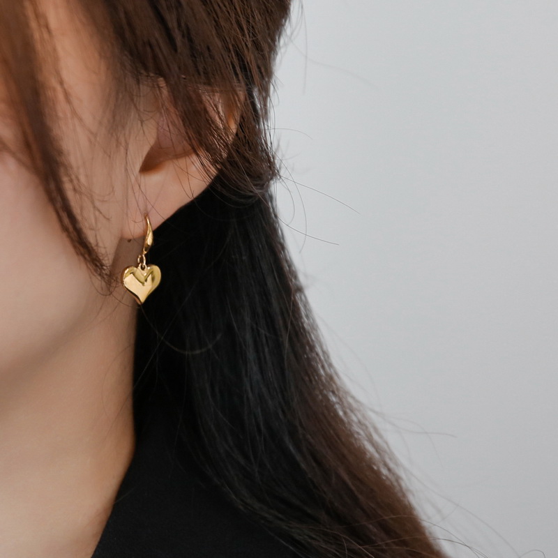 Bông Tai Mạ Bạc 925 Hình Trái Tim Phong Cách Cổ Điển Sang Trọng Thời Trang Cho Nữ