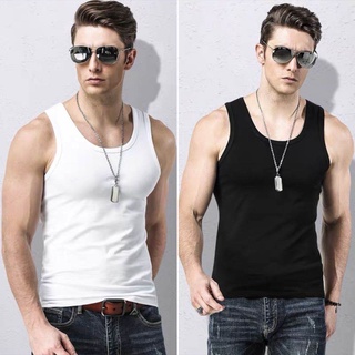 Áo Tank Top Thể Thao Sát Nách Màu Đen / Xám / Trắng Chất Liệu Cotton Thoải Mái Cho Nam Giới