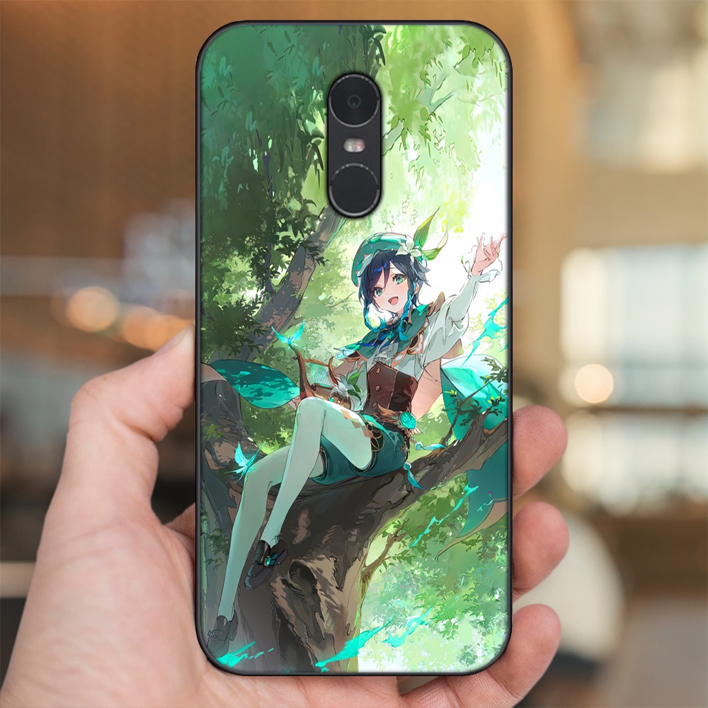 Ốp lưng Xiaomi Redmi Note 4, Note 4x viền đen in hình Venti Genshin Impact