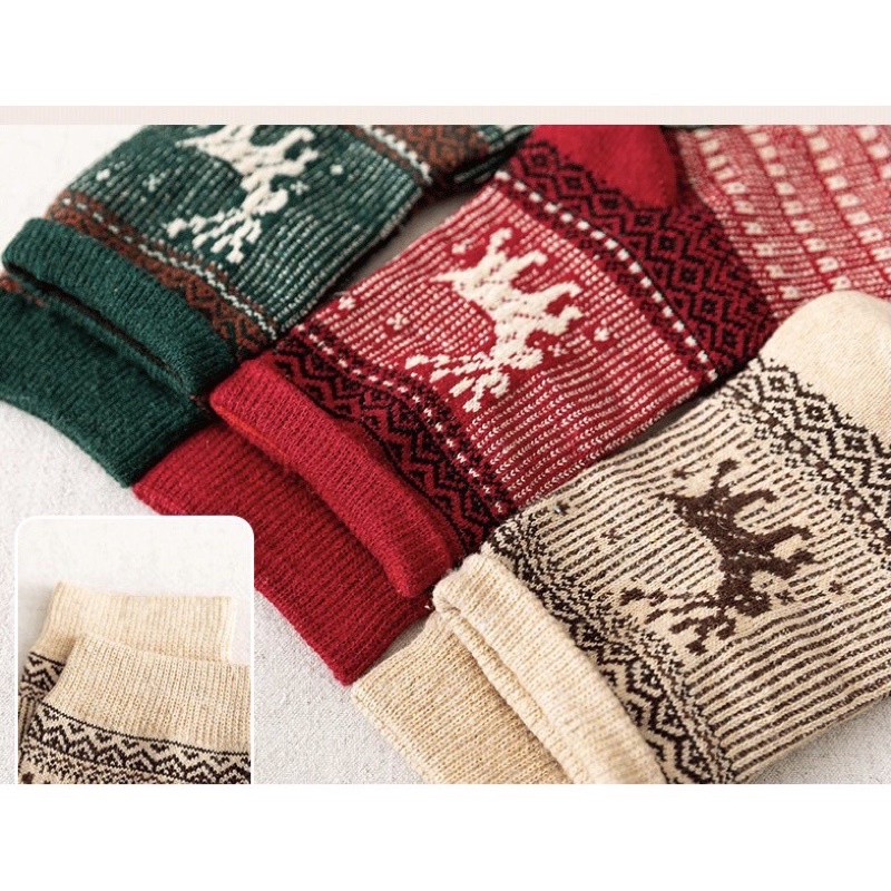 [TonaShoe] Tất Thổ Cẩm Hoạ Tiết Huơu M15