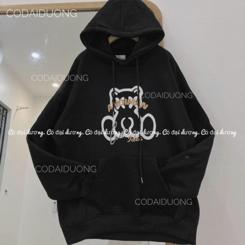 Áo Khoác Hoodie Unisex In Gấu Hoạt Hình -Teen 99 Thu Đông Cặp Nam Nữ