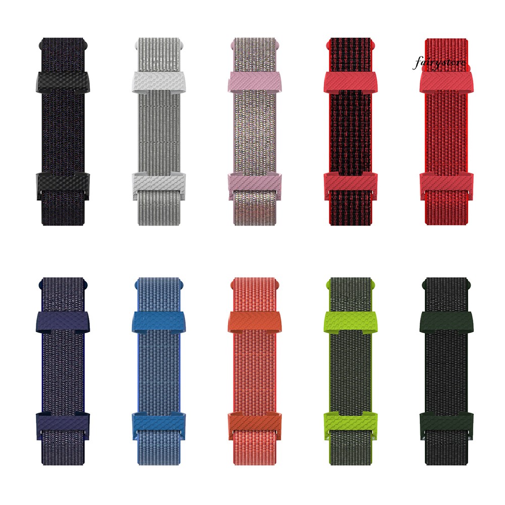 Fs Dây Đeo Thay Thế Chất Liệu Nylon Màu Trơn Cho Fitbit Charge 3