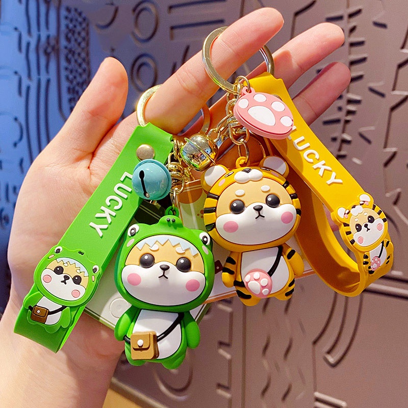 Móc khóa chó Shiba Cosplay: Mèo, Hổ ... biểu cảm dễ thương nhiều màu sắc Ráp làm quà tặng bạn bè, móc treo balo -TH09