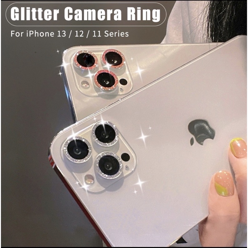 Miếng dán đính đá bảo vệ ống kính camera cho điện thoại iPhone 13 Pro Max / 13 Pro / 13 Mini / 12 / 11