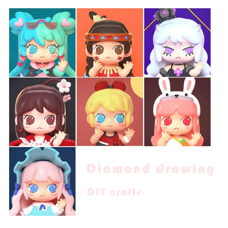 Bộ Tranh Đính Đá 5d Tự Làm 30x30cm Hình Nhân Vật Anime Dễ Thương