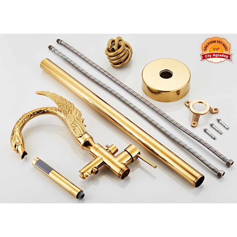 Cây sen tắm âm sàn siêu xịn hình cánh chim cho bồn tắm Giormani