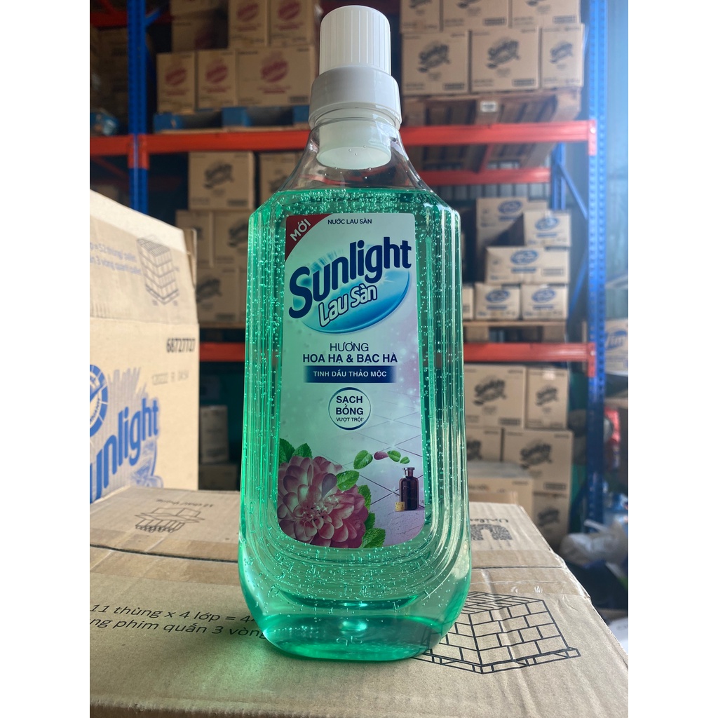 Combo 2 Chai Nước lau sàn Sunlight Hương Hoa Hạ Và Bạc Hà Chai 1 Kg x2