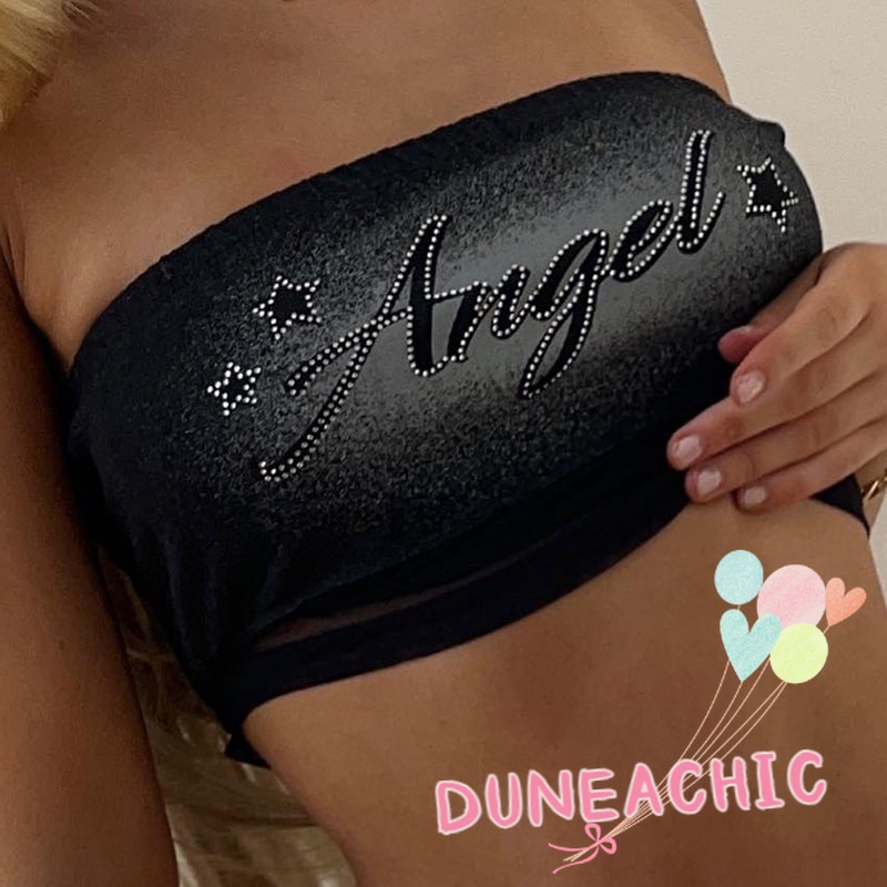 DUNEA Đầm Phối Lưới In Chữ Thiết Kế Quyến Rũ Cho Nữ