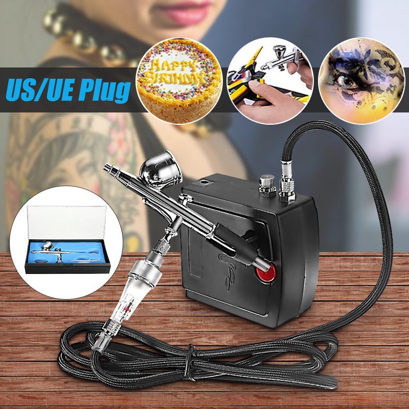 13L 25psi Precision Dual-Action Airbrush Spray Gun And Mini Air Compressor Suit