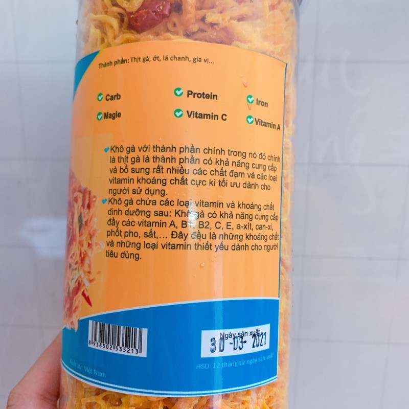 500g Khô Gà Bơ Tỏi, Khô Gà Lá Chanh, Đồ Ăn Vặt Hà Nội