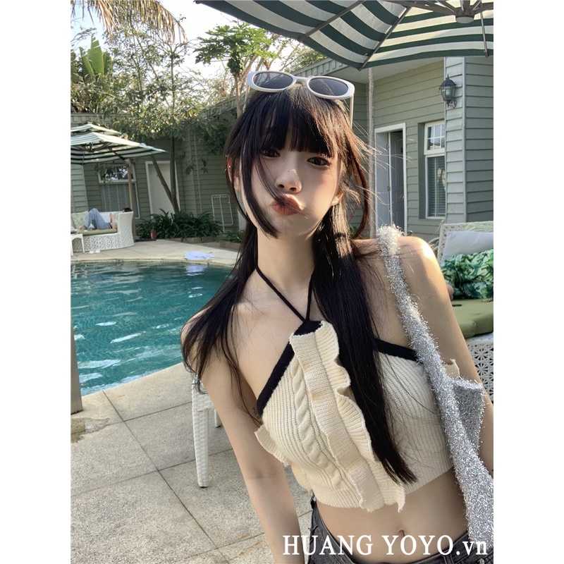 Áo Dệt Kim Hở Lưng Phong Cách Hàn Quốc Gợi Cảm Thời Trang Cho Nữ