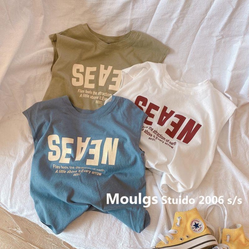 Áo thun cho bé trai/bé gái BINBON KIDS.áo sát nách chất liệu cotton 4 Chiều ,BBK áo bé trai thiết kế in chữ sành điệu