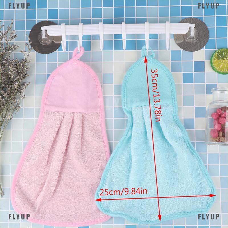 「FLYUP」Hand Towel Plush Hanging Kitchen Cotton Non-oil-Stick Dish Washing Quick-dry