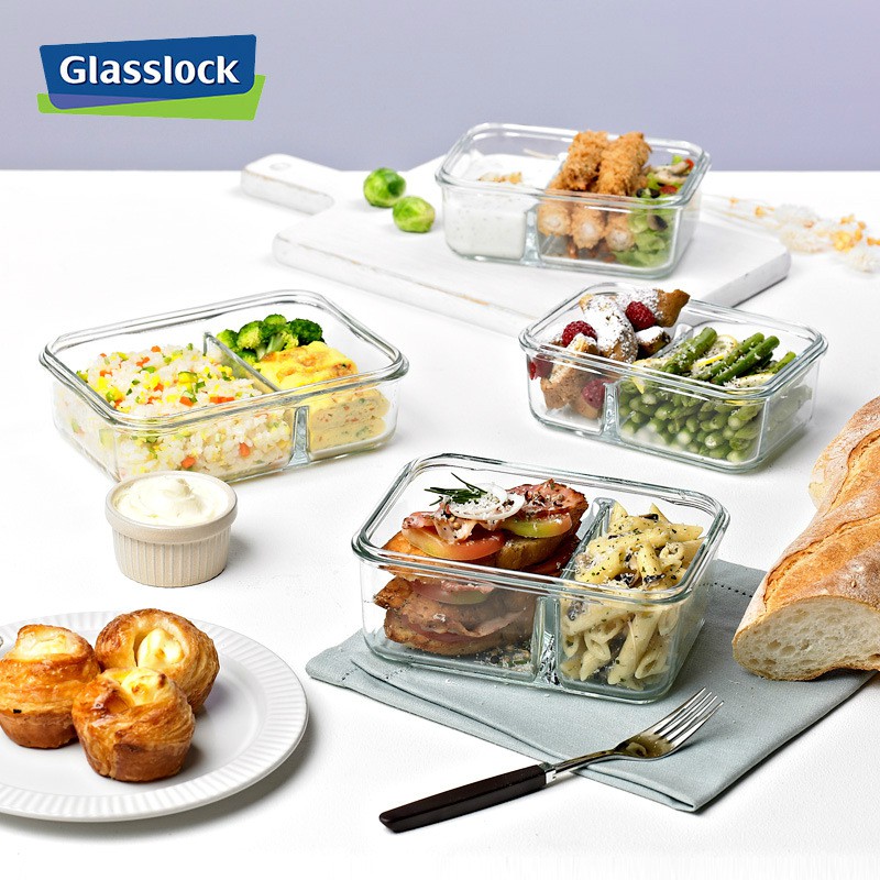 Hộp thủy tinh 2 ngăn Glasslock 670ml MCRK-067