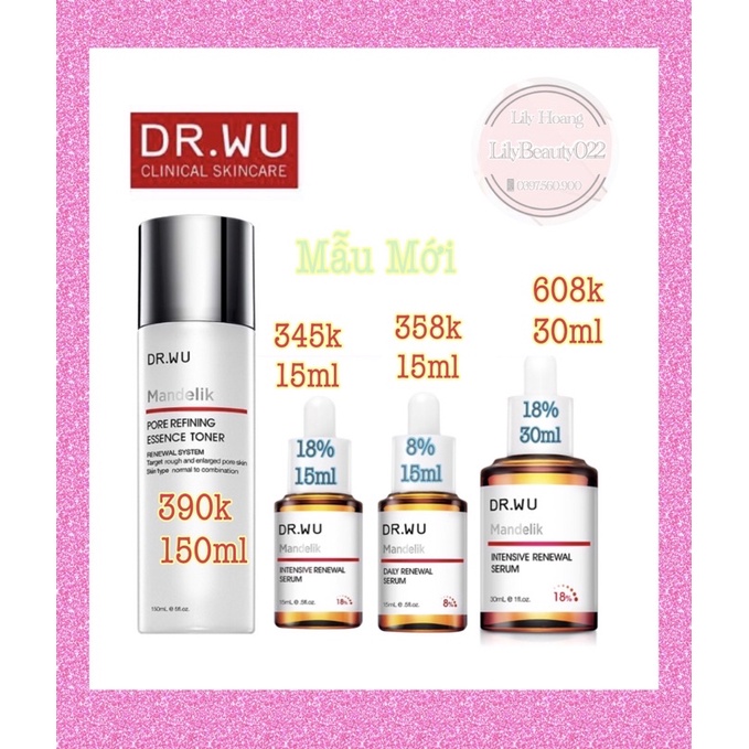 Serum Dr.Wu mandelic acid 18% 8% Đài Loan