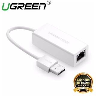Cáp USB 2.0 to Lan RJ45 tốc độ 10/100Mbps Ugreen 20253 (Màu trắng)