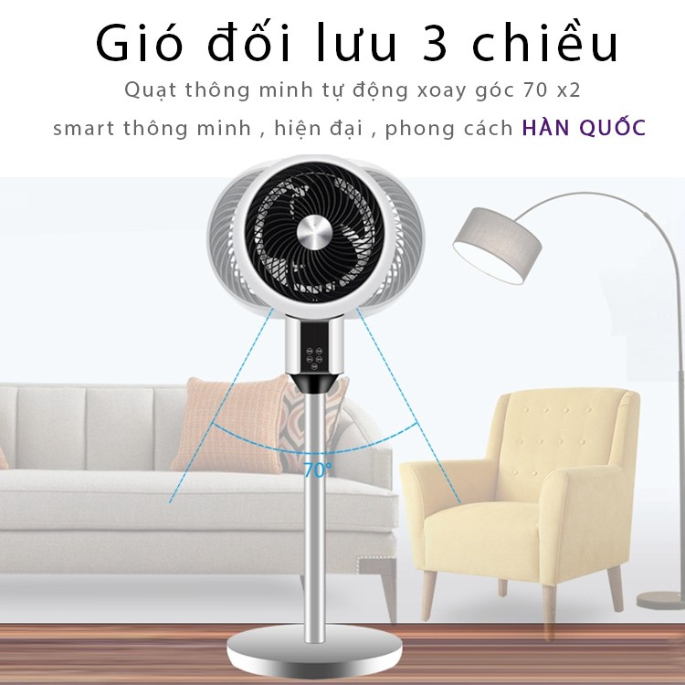 Quạt Văn phòng Hàn Quốc Cao Cấp dành cho smarthome lưu thông gió 3D không gây ồn lọc không khí PP DAMITA KOREA AUTHENNIC