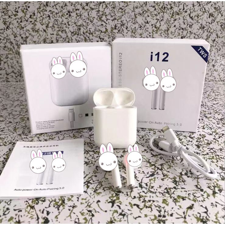 TAI NGHE Không Dây I12 Inpod Như Airpod Dùng Cho Iphone / Android - Pin Lâu - Âm Thanh Stereo