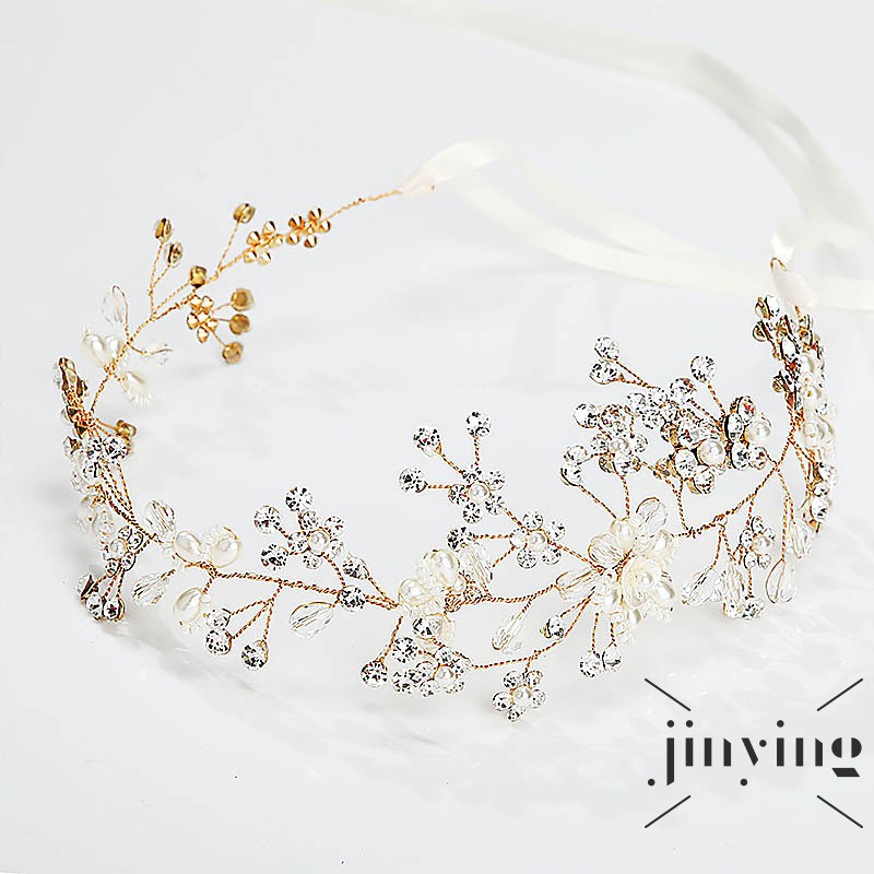 GETNOIVAS Cài tóc phối hạt phong cách cổ điển cho cô dâu