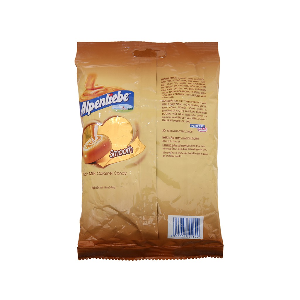 Kẹo Sữa Caramen Láng Mịn Alpenliebe gói 120g (40 viên x3g) - Rich Milk Caramel Candy