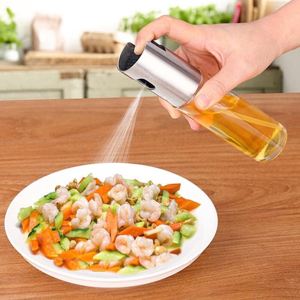 Bình Xịt Dầu Ăn Thủy Tinh Thép Không Gỉ , Phụ Kiện Cho Nồi Chiên Không Dầu