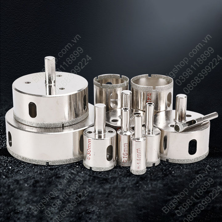 Mũi khoan khoét lỗ gạch men, kính, gốm sứ đa năng, kích thước từ 45-120mm