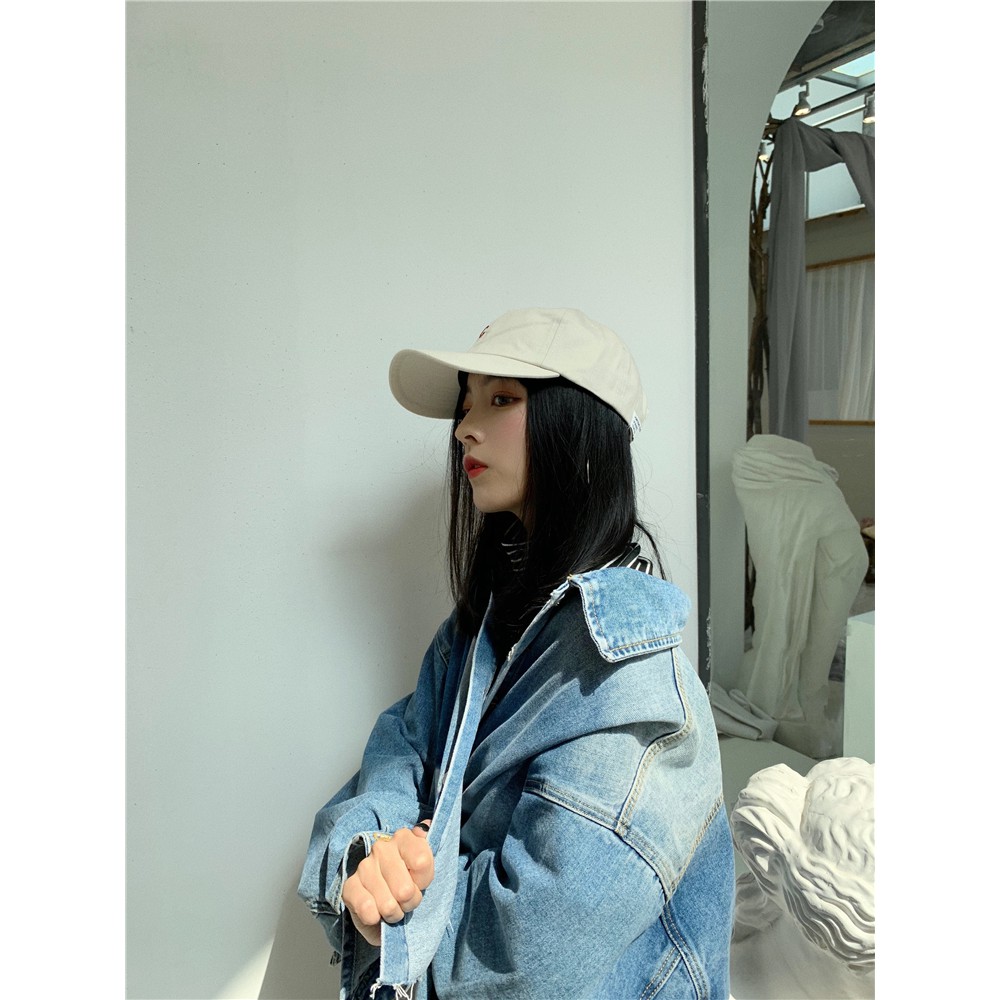 Mũ lưỡi trai bóng chày vành cong thêu chữ màu xanh lá dạ quang có thể điều chỉnh thời trang cho nam và nữ