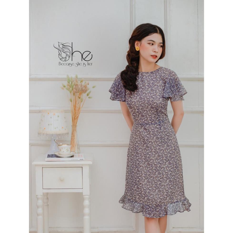 Anna Dress đầm hoa cổ tròn tay ngắn đuôi cá - SDX89  ྇