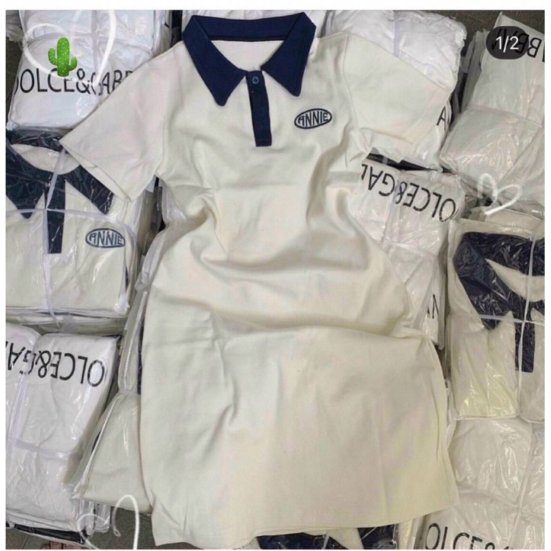 Đầm polo xinh xắn màu be