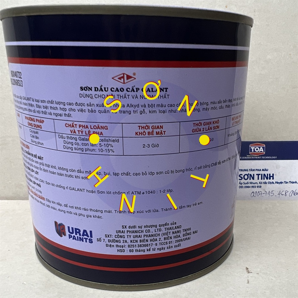 Sơn dầu màu đỏ 505 800ml galant RED (Tập Đoàn URAI - Thái Lan) cho gỗ, tôn, sắt thép