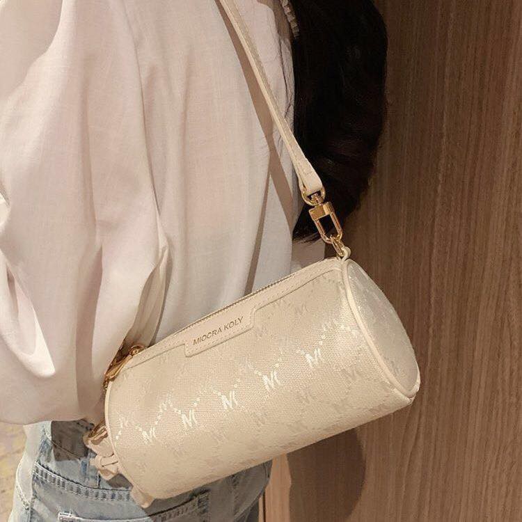 TÚI ĐEO CHÉO Miocra koly Tokyo Love Off-White Drum Bag Nữ Summer Ins Túi nhỏ( đeo vai đơn)