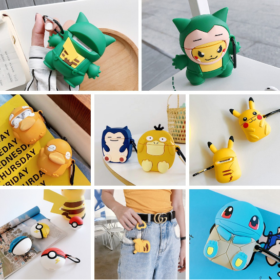 Vỏ Bảo Vệ Hộp Sạc Tai Nghe Airpods 1/2/3 Pro Họa Tiết Hoạt Hình Pokemon Eevee Dễ Thương