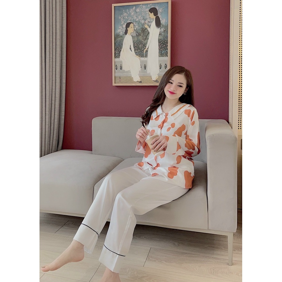 [RẺ VÔ ĐỊCH][FREE SHIP ]pijama nữ tay dài quần dài dể thương nhiều mẫu xinh tiểu thư cổ sen bèo lụa mango, latin cao cấp