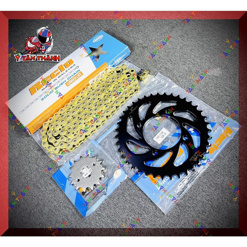 Bộ nhông sên đĩa Recto Exciter 135,Sirius 110 đủ size đĩa MS16