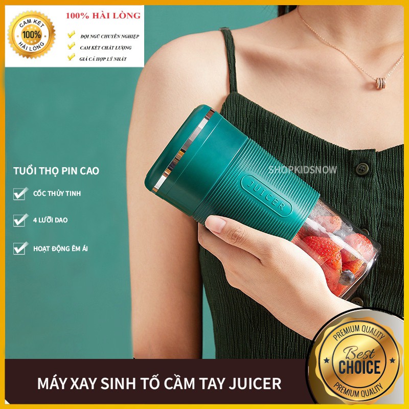 Máy xay sinh tố cầm tay mini, Máy xay sinh tố Juicer, thân cốc thủy tinh