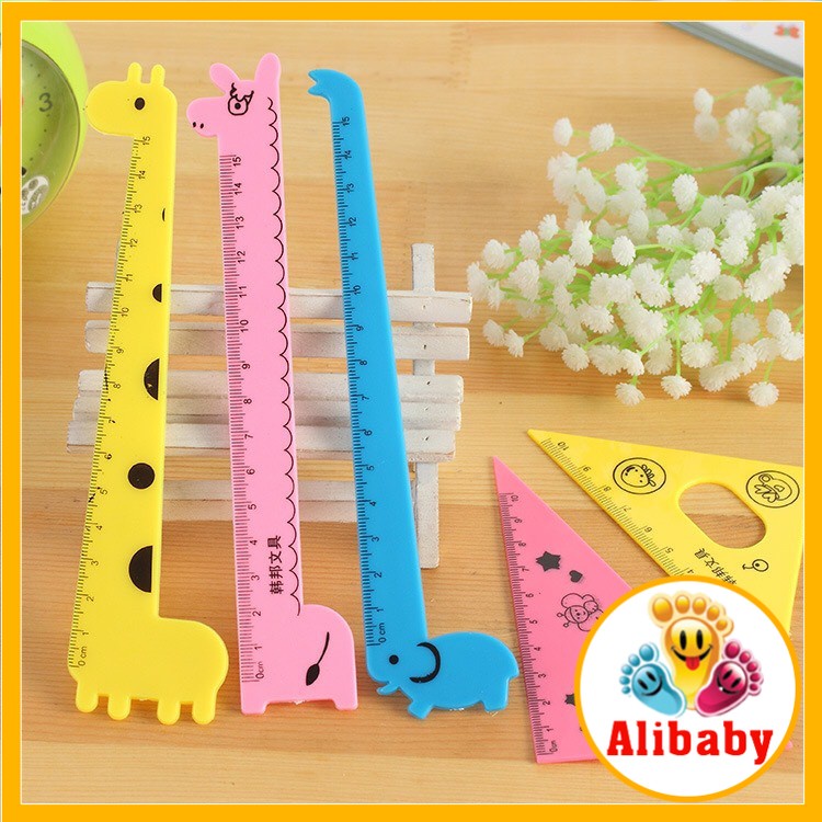 Bộ 4 thước kẻ eke hình thú huơu voi ngộ nghĩnh E254