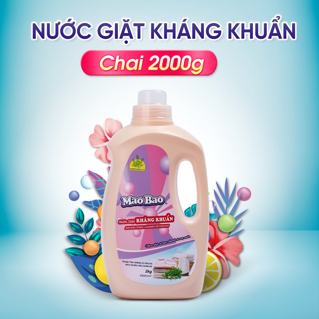 Nước Giặt Quần Áo Kháng Khuẩn Mao Bao hương bách lý 2kg