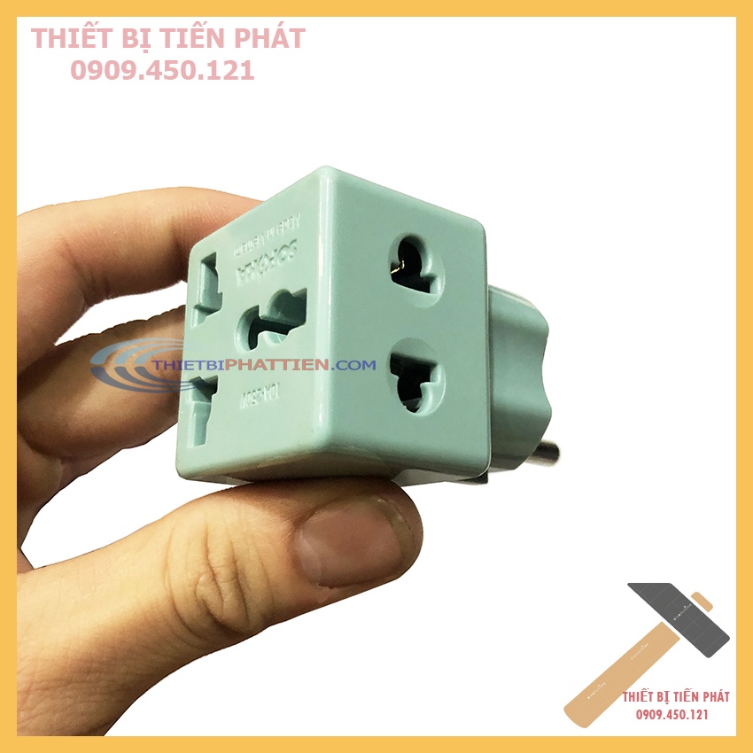 Phích Cắm Điện 3 Chấu Sang 2 Chấu SOPOKA 10A-250V Loại Cao Cấp Đa Năng Chuyển Đổi 3 Chân Sang 2 Chân P15