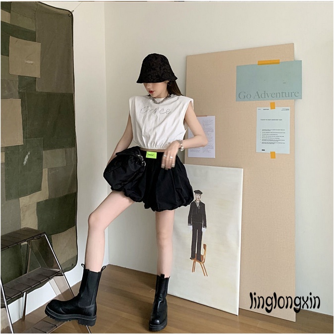 ❈Nx♧Áo Croptop Sát Nách Cổ Tròn Hoạ Tiết Chữ Đính Đá Cho Nữ