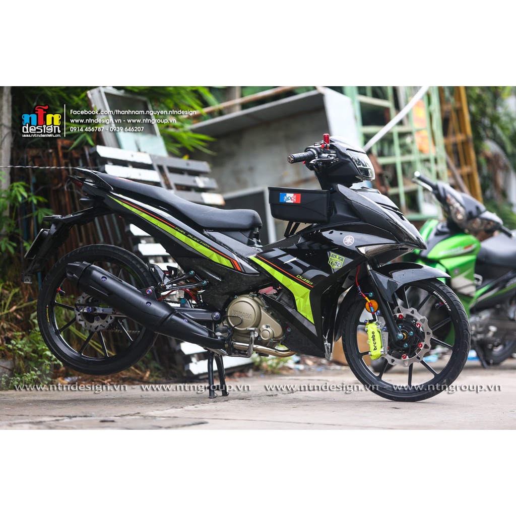 Tem Rời Dán Xe Exciter 150 Mẫu Y15ZR Xám Cam Xanh Cực Đẹp, Hàng 3 Lớp Chất Lượng Cao