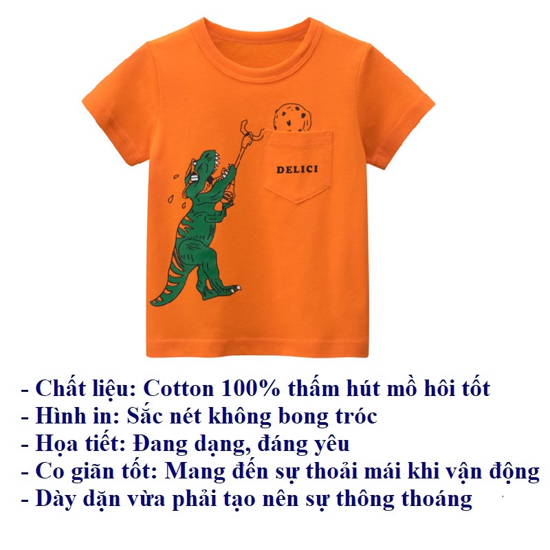 Áo cộc tay bé trai mùa hè hàn quốc thun cotton thời trang trẻ em 2 đến 7 tuổi SKIDS