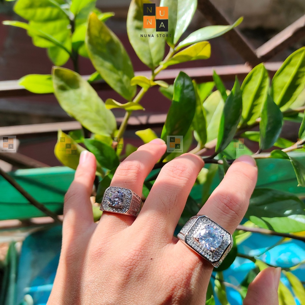 Nhẫn nam nhẫn bạc 925 có gắn đá nhân tạo thời trang DN1102
