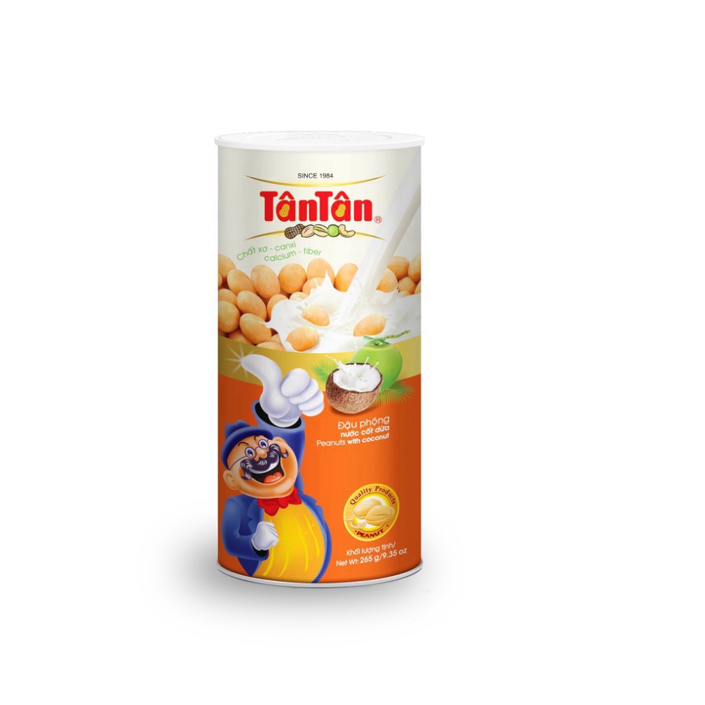 Combo 2 hũ Đậu phộng Nước Cốt Dừa Tân Tân lon 265g