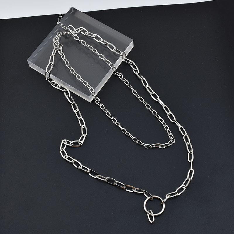 Dây chuyền Vương Nhất Bác vòng cổ xích kết nhẫn tròn phong cách Hàn Quốc Unisex