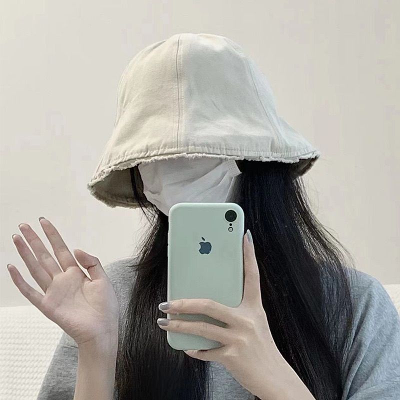 Nón Tai Bèo Chống Nắng Màu Trơn Phối Ren Tua Rua Thời Trang Hàn Quốc Cho Nữ