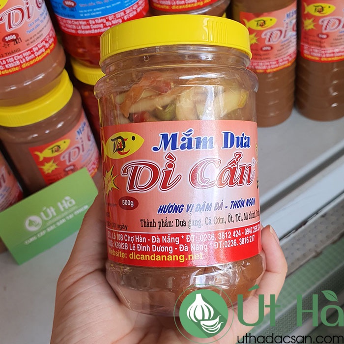 Mắm Dưa Dì Cẩn Hủ 500gr Nổi Tiếng Đà Nẵng Dưa Giòn Ngon Vị Đậm Đà - Út Hà Đặc Sản