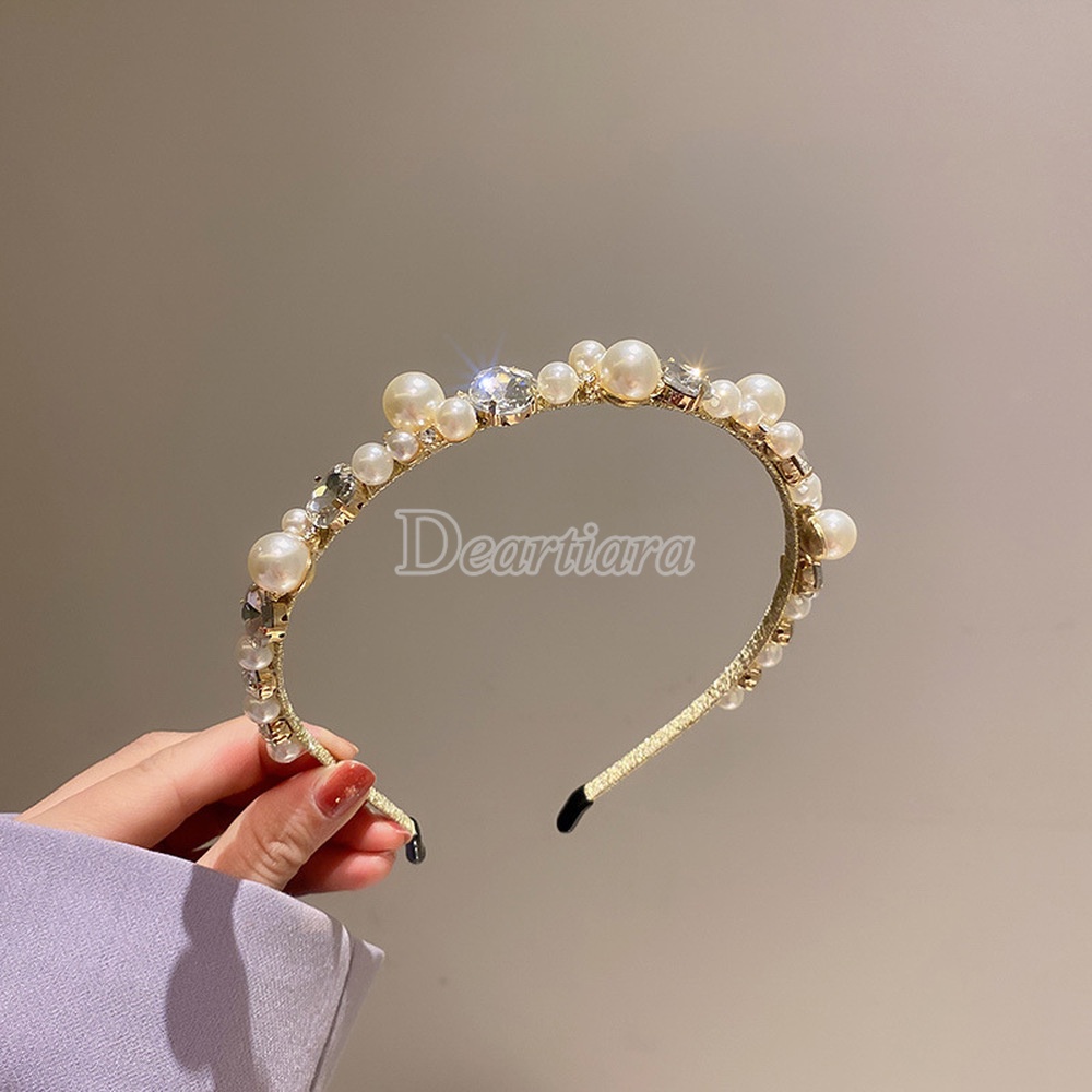 Băng Đô Đính Đá Và Ngọc Trai Xinh Xắn Dành Cho Nữ