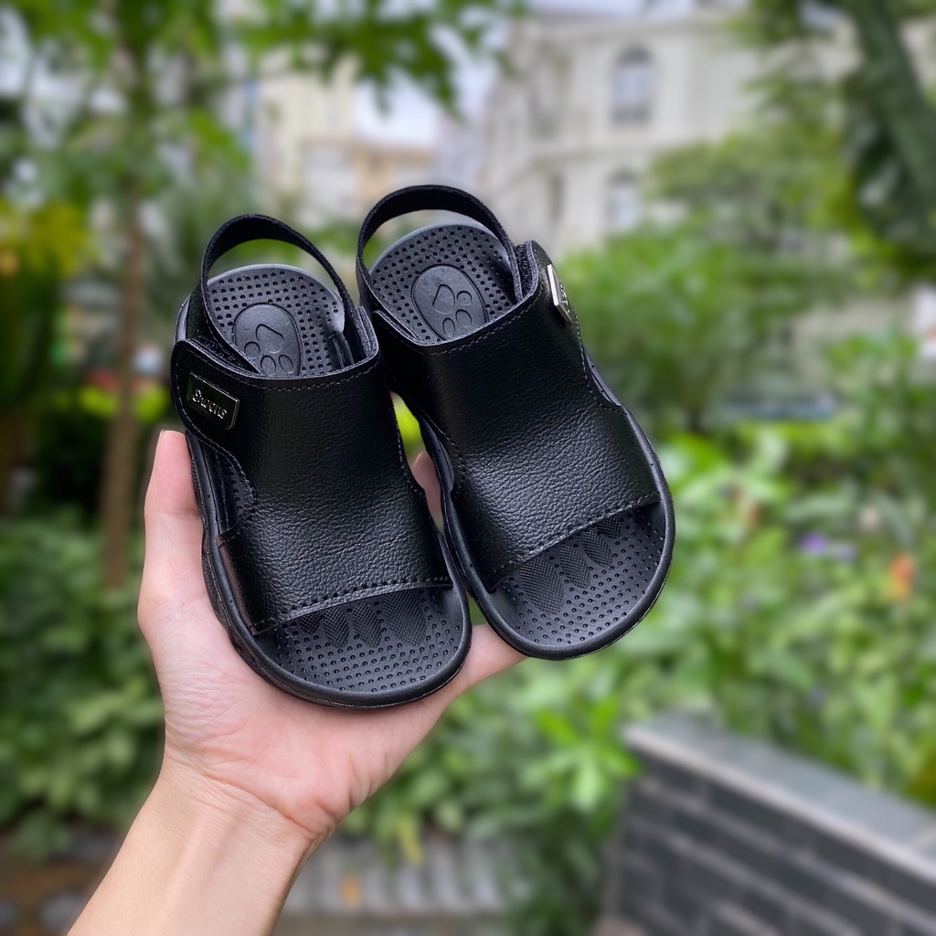 Form nhỏ Sandal AHASHOP888 Hở Mũi Da Trơn Đế Siêu Mềm Phong Cách Hàn Quốc Cho Bé Trai K152